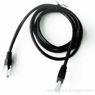 Cat5e UTP 24AWG x 4PR All Copper Patch Cord, 2m Length Black Color with RoHS Mark